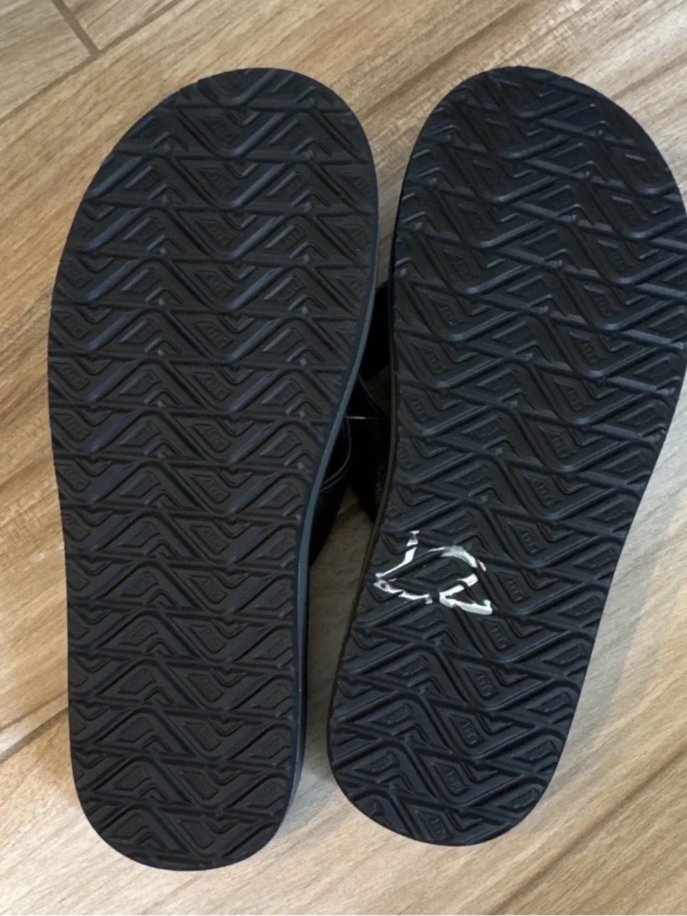Reef Journeyer Thong Sandals Black/Gray Logo Slip-On Men US 9 EU 42